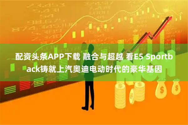 配资头条APP下载 融合与超越 看E5 Sportback铸就上汽奥迪电动时代的豪华基因